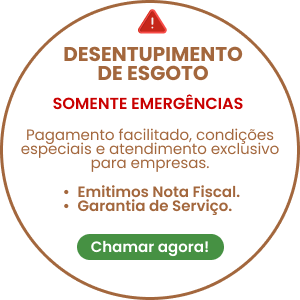 Imagem com texto de  chamada de emergência para desentupimento