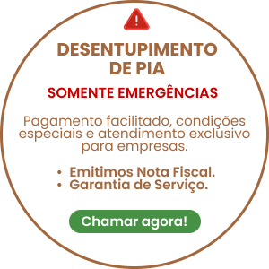 Imagem com texto de  chamada de emergência para desentupimento