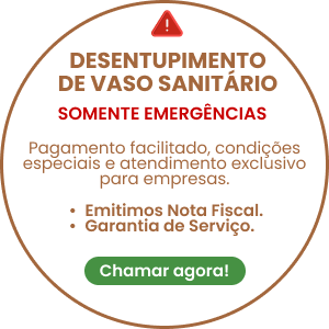 Imagem com texto de  chamada de emergência para desentupimento